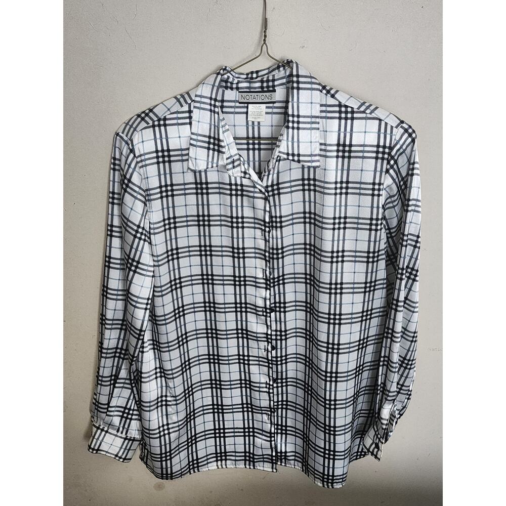 Mens Notations Size Large Black And White Stripped
